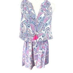 Southern Tide Paisley Sleeveless Blouson Mini Dress Womens XSmall